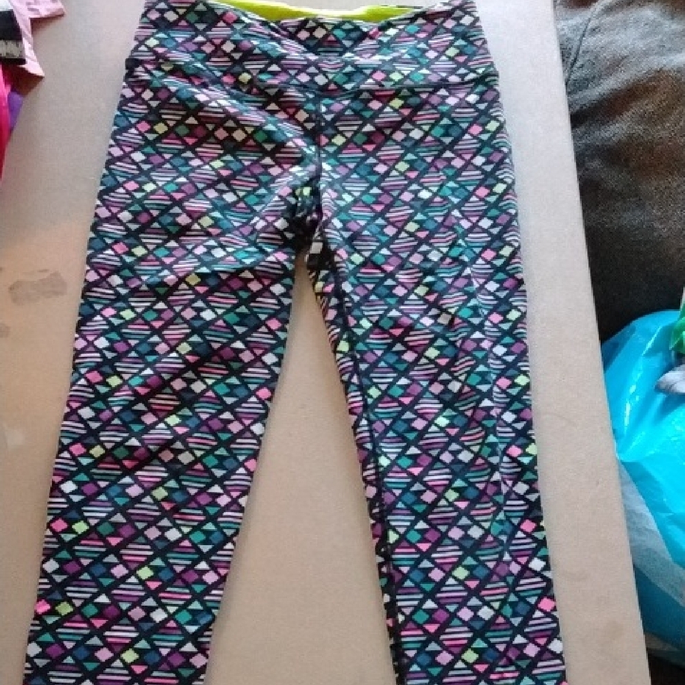 Victoria's Secret Blue and Purple Geometric Leggings
